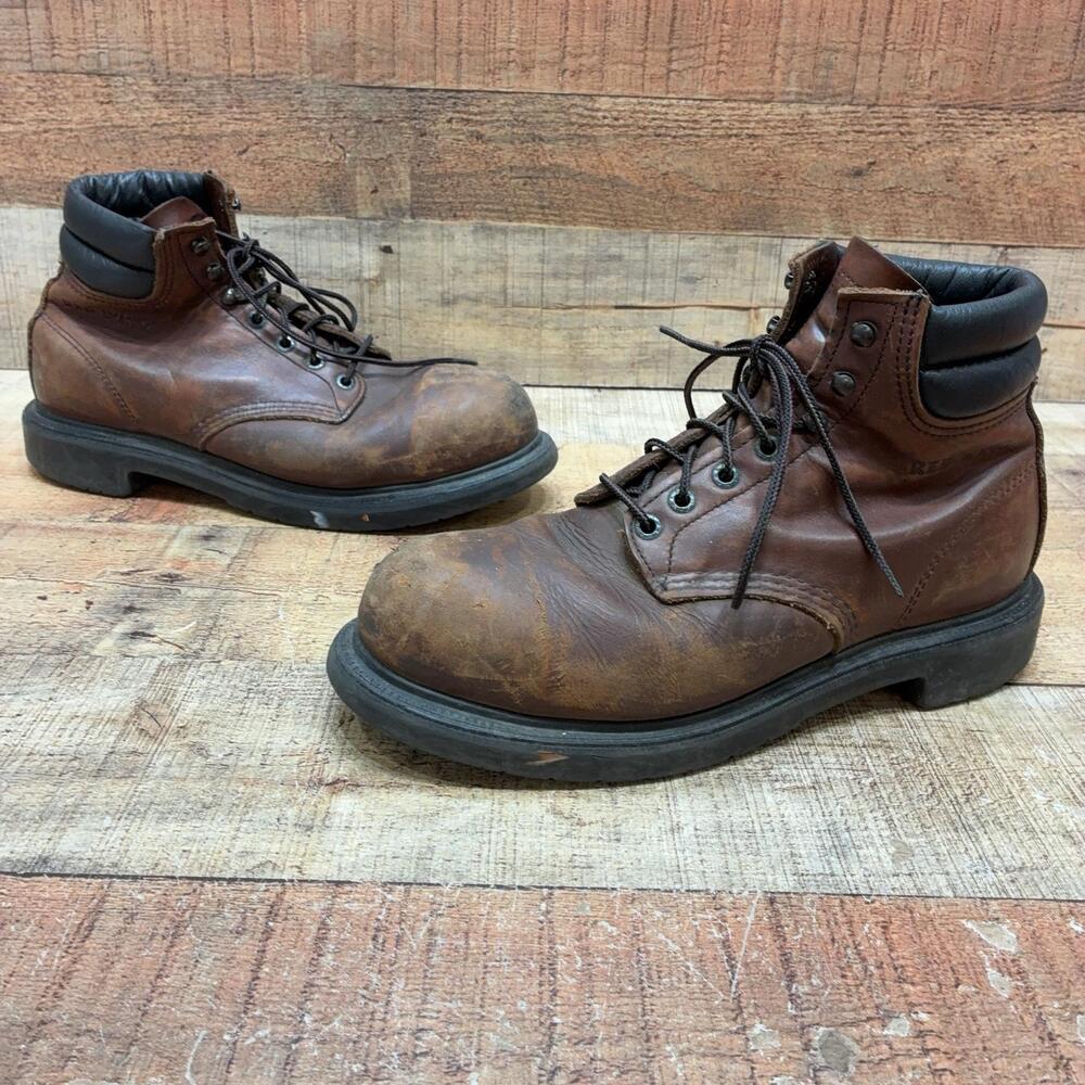 Red Wing Shoes Boots Mens Size 8.5 41.5 Brown Leather Steel Toe Work 2245